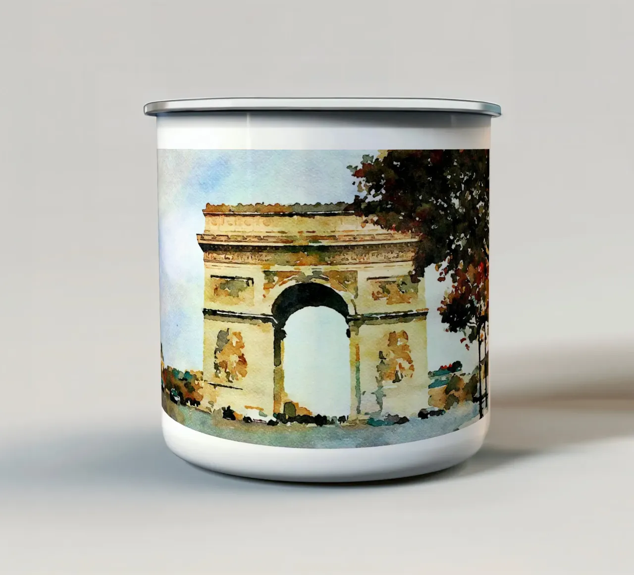 A Parigi tazza in smalto da Massimo Frascogna