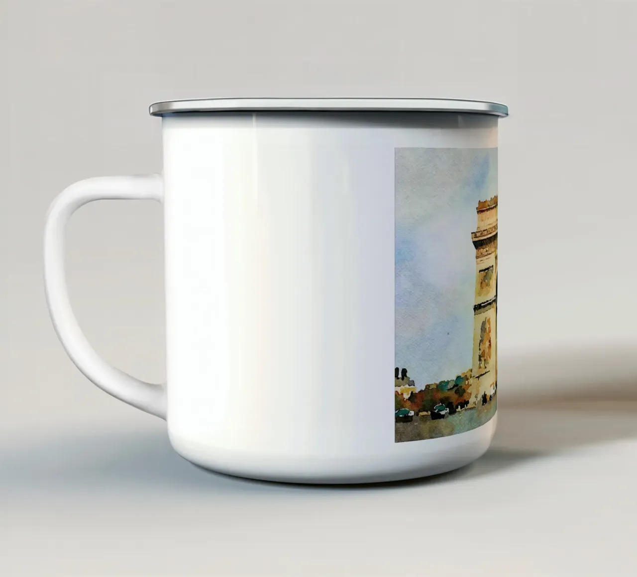 A Parigi tazza in smalto da Massimo Frascogna