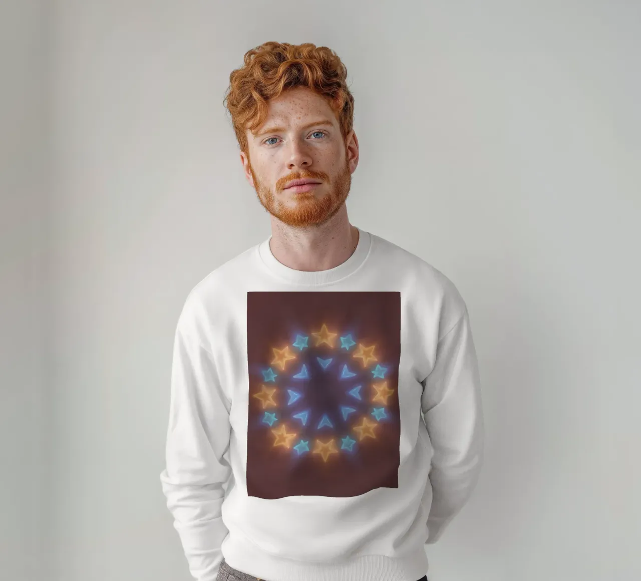 Disposizione circolare di stelle e chevron luminosi felpa da DesignDoodle