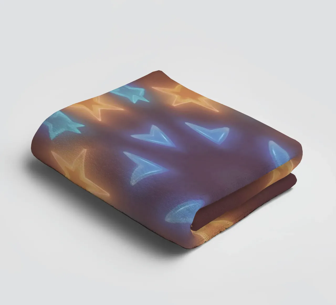 Circular arrangement of glowing stars and chevrons towel by DesignDoodle