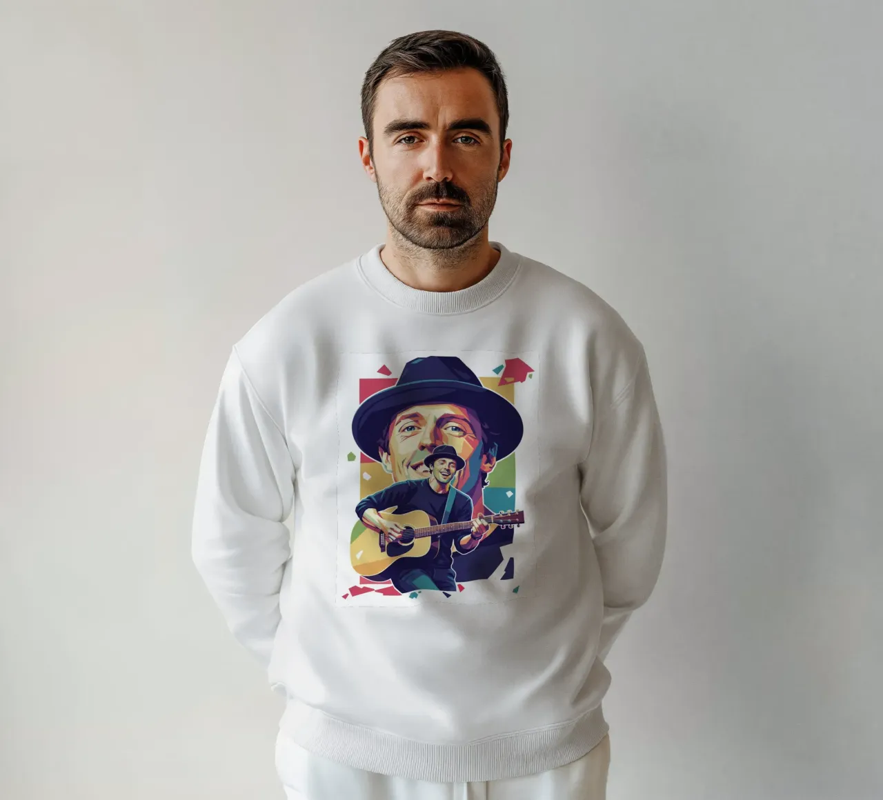 Jason Mraz kleurrijke pop-art sweatshirt van Hantamrata