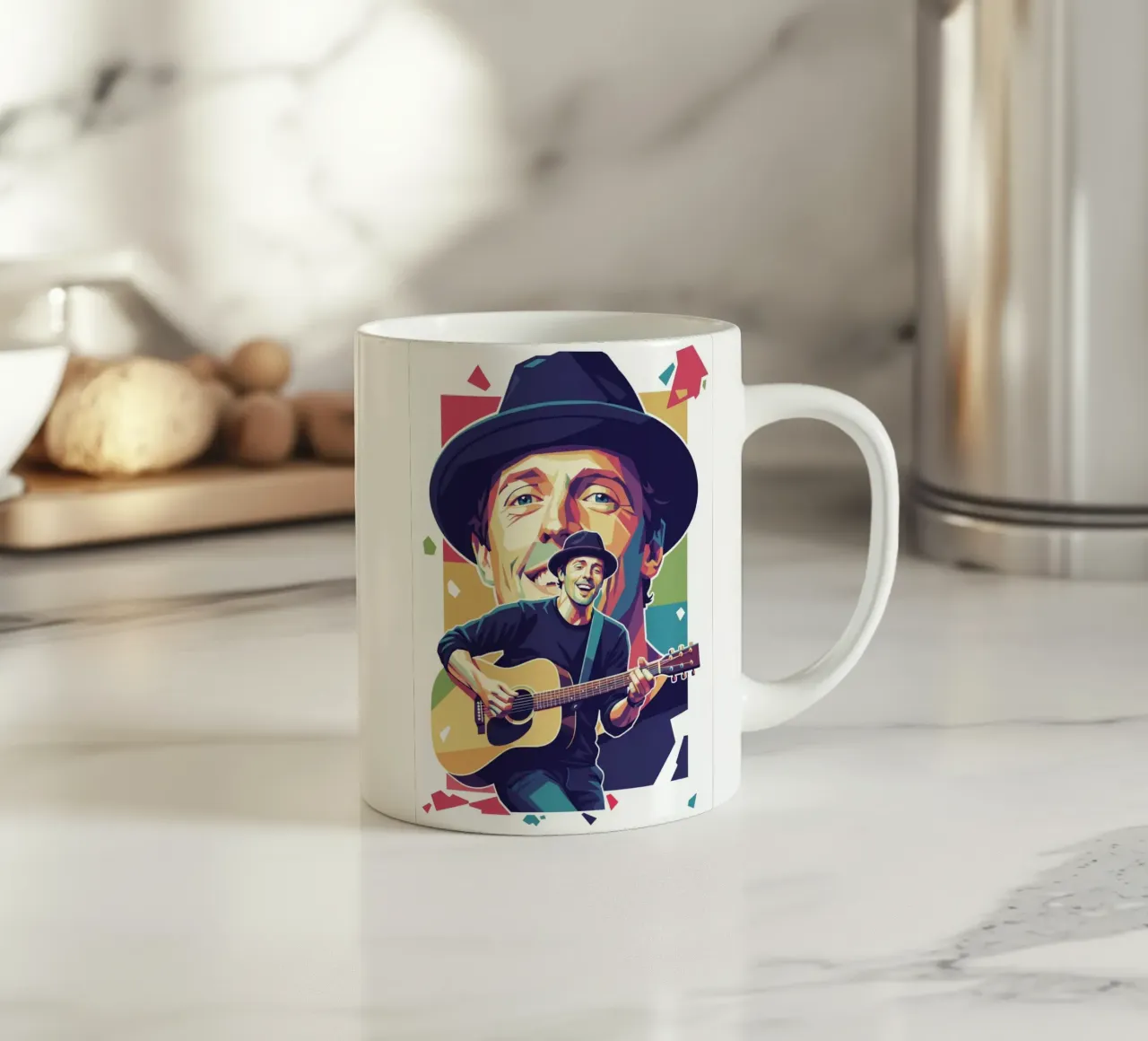 Jason Mraz: pop art colorata tazza in ceramica da Hantamrata