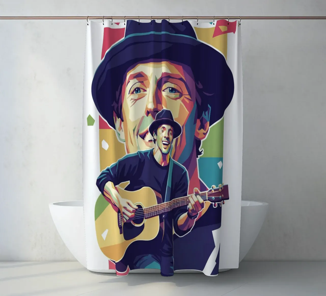 Jason Mraz: pop art colorata tenda da doccia da Hantamrata