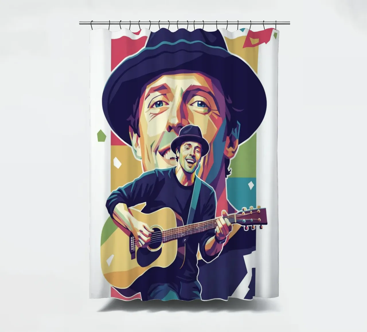 Jason Mraz: pop art colorata tenda da doccia da Hantamrata