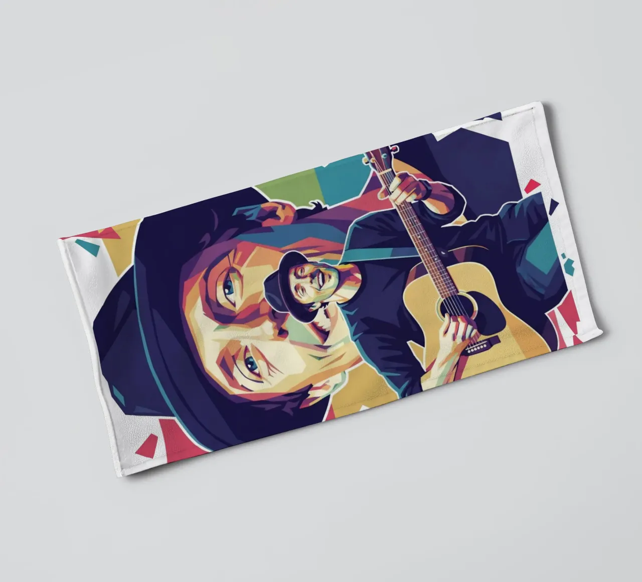 Jason Mraz colorful pop art towel by Hantamrata