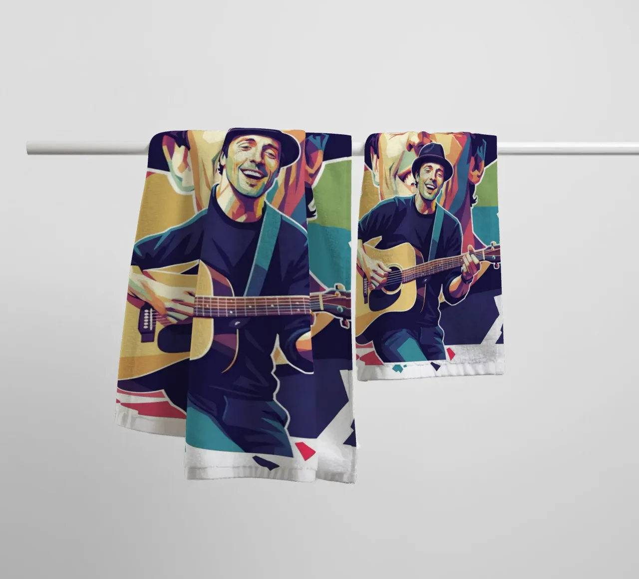 Jason Mraz colorful pop art towel by Hantamrata