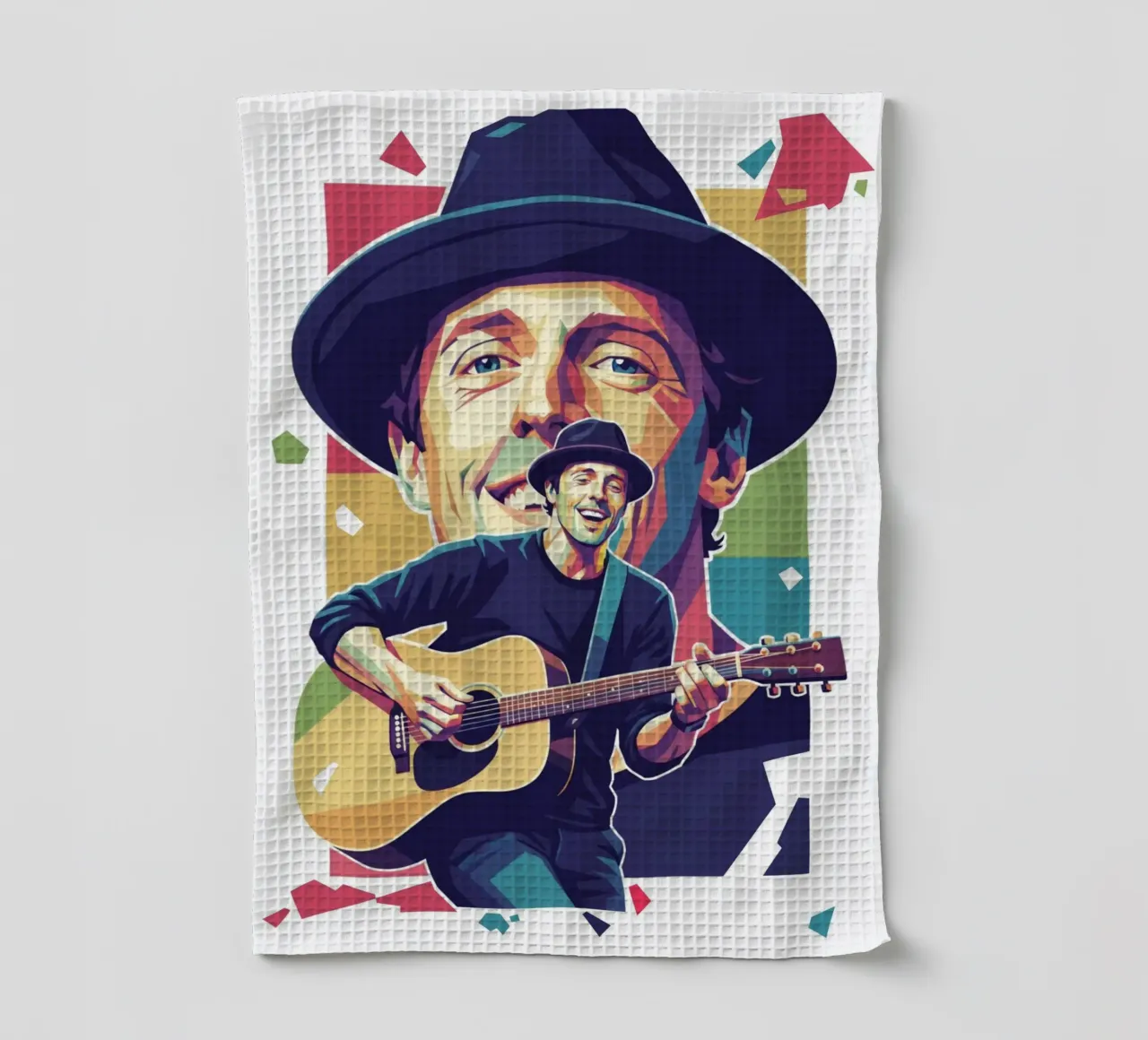 Jason Mraz: pop art colorata canovaccio da cucina da Hantamrata