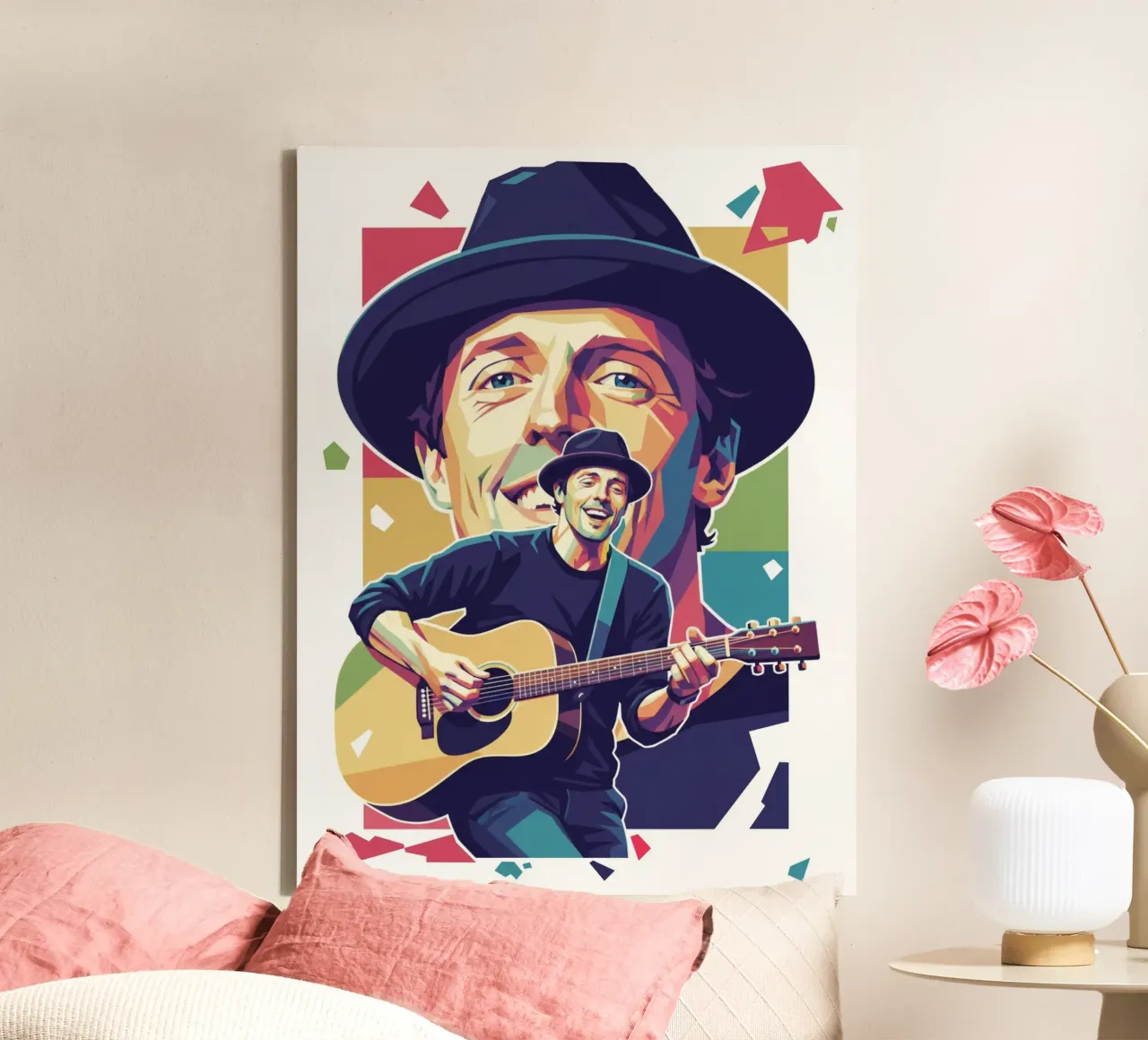 Jason Mraz: pop art colorata tela da Hantamrata