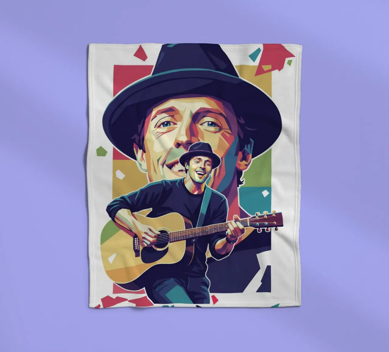 Jason Mraz: pop art colorata coperta in pile da Hantamrata