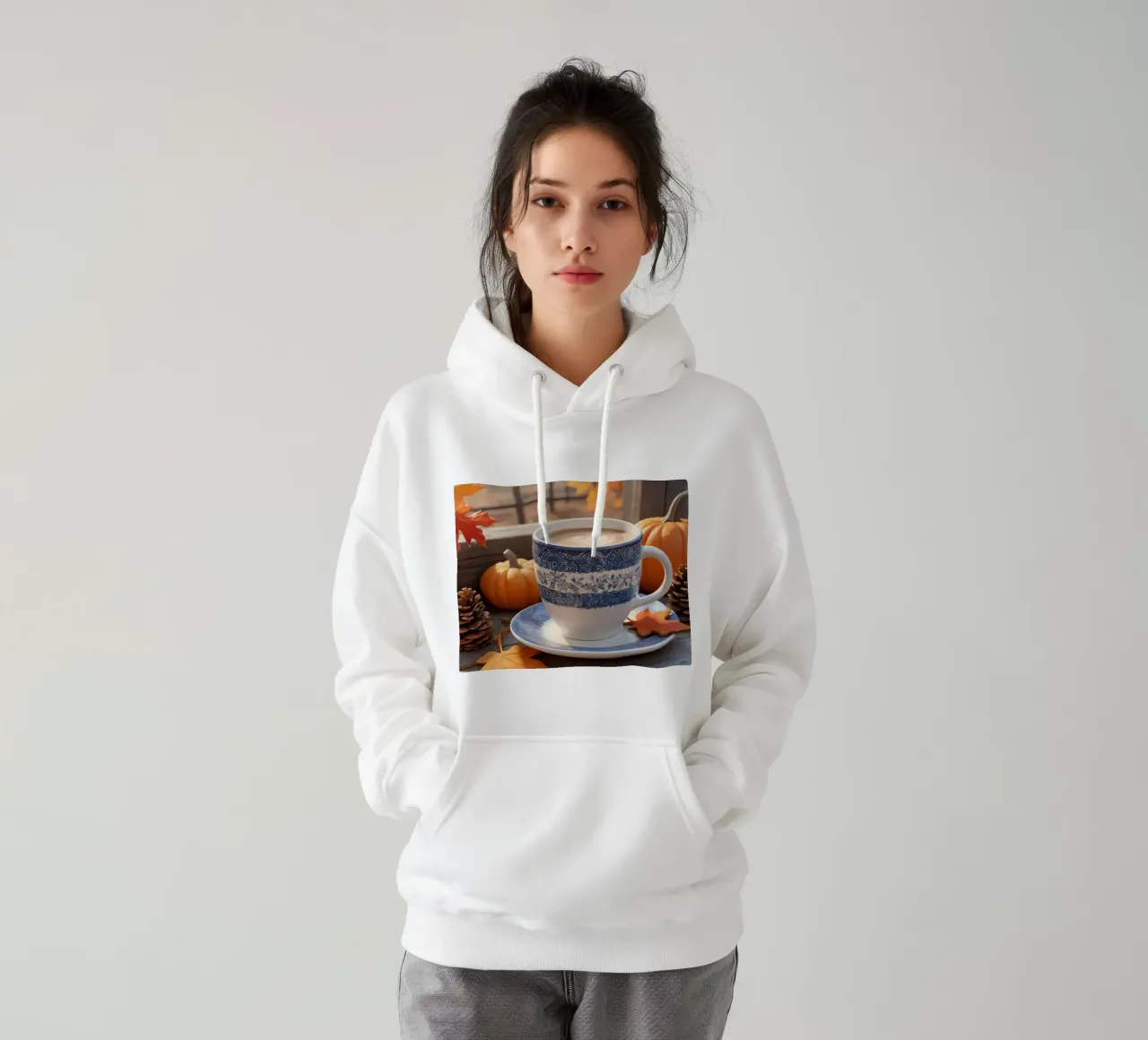 Tazza da caffè con decorazioni autunnali felpa con cappuccio da DesignDoodle