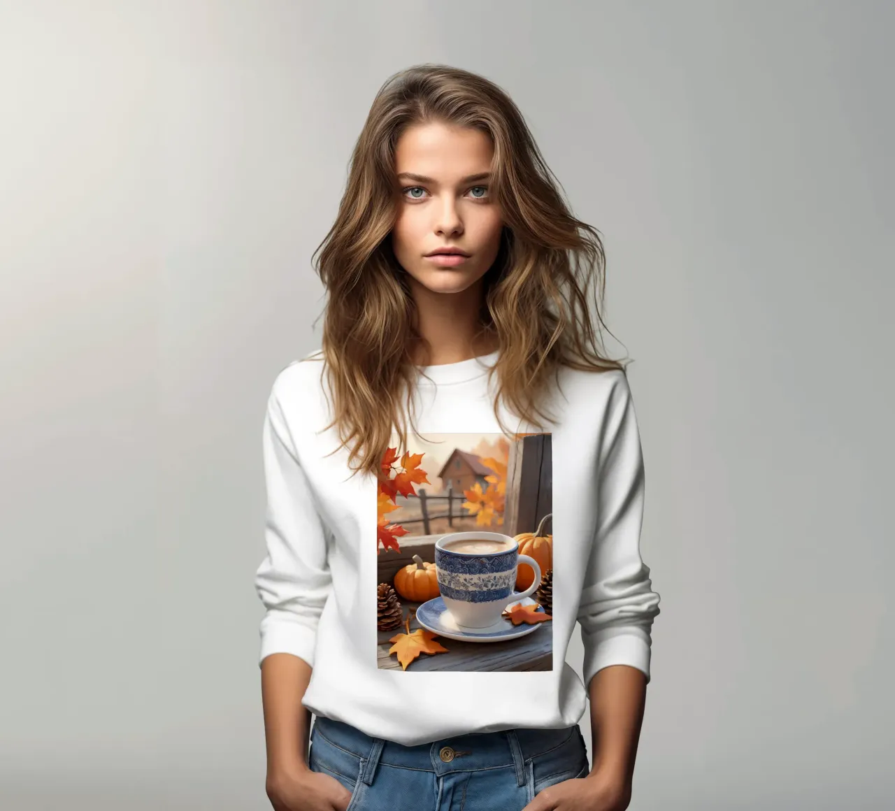 Tazza da caffè con decorazioni autunnali felpa da DesignDoodle