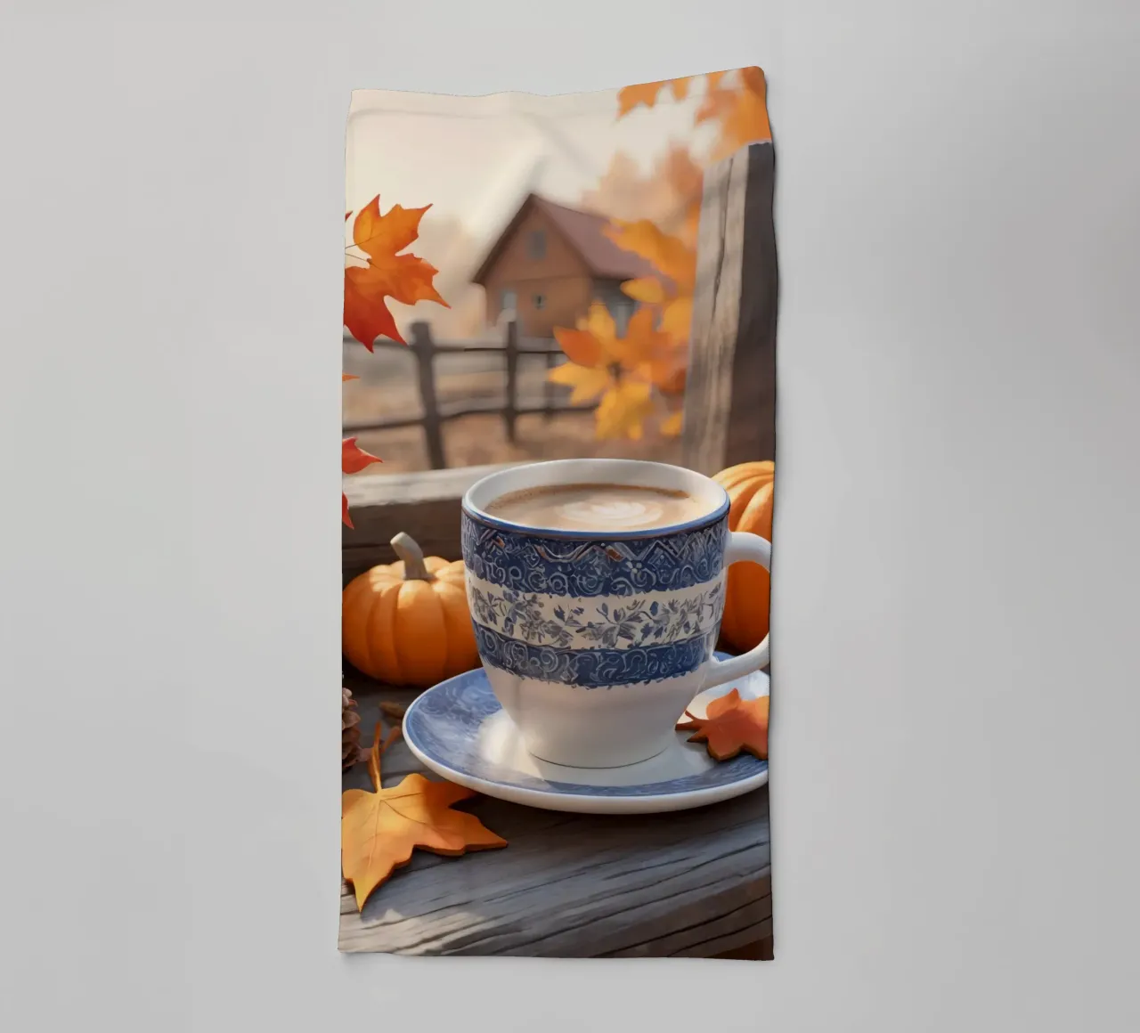 Tazza da caffè con decorazioni autunnali asciugamano da bagno da DesignDoodle