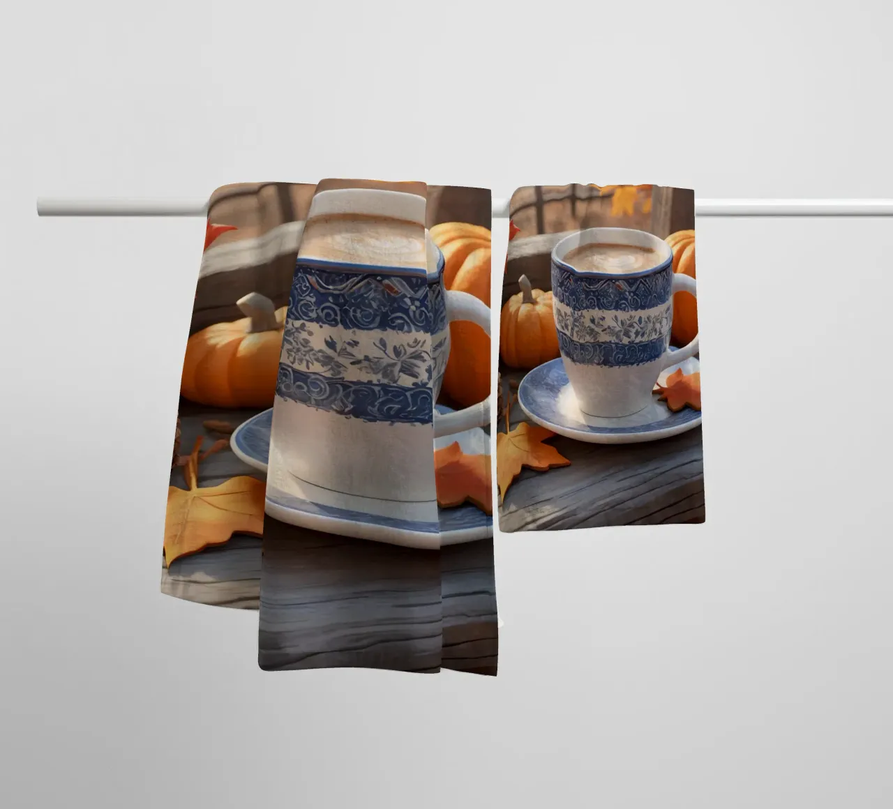 Tazza da caffè con decorazioni autunnali asciugamano da bagno da DesignDoodle