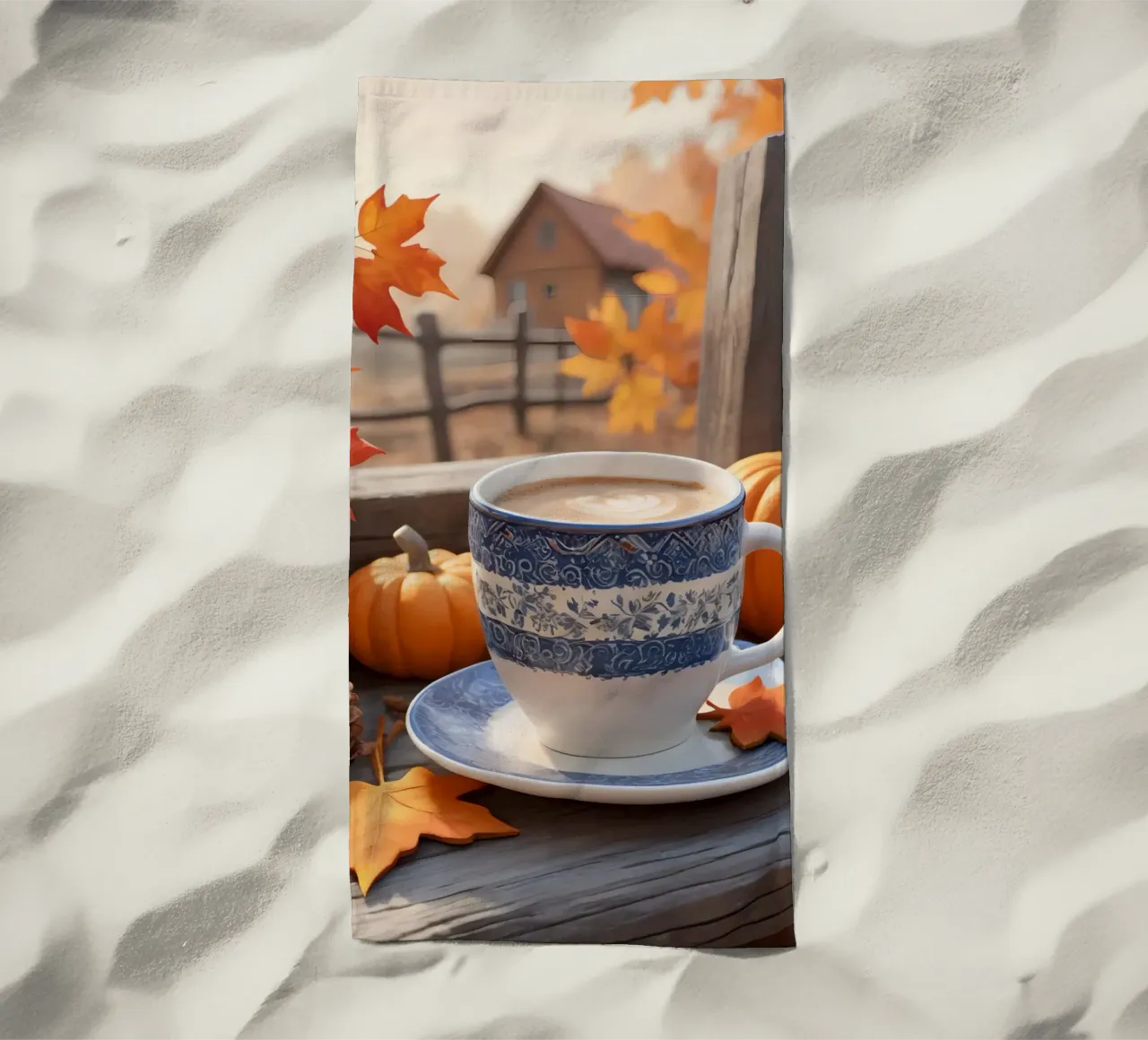 Tazza da caffè con decorazioni autunnali telo mare da DesignDoodle