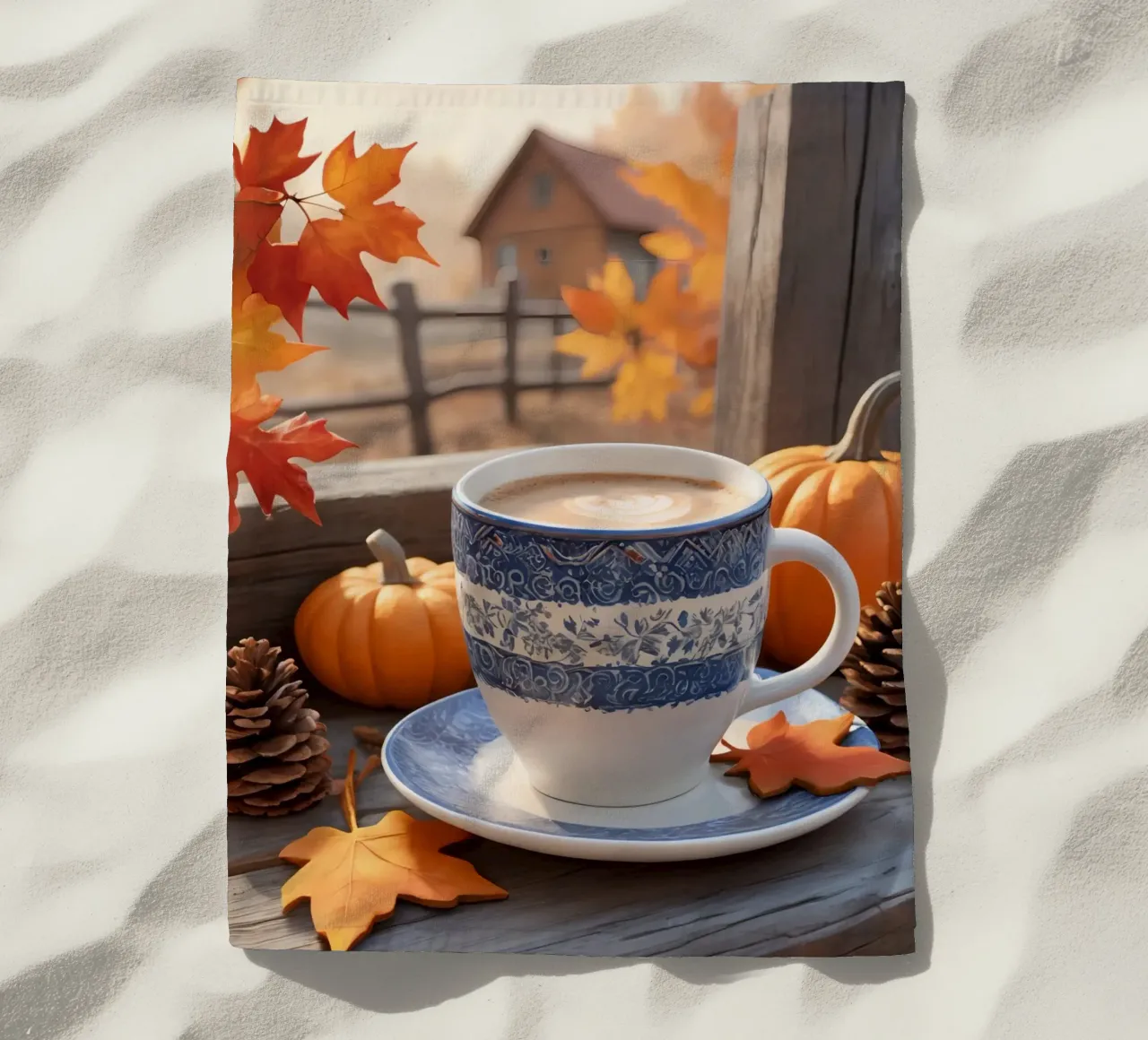 Tazza da caffè con decorazioni autunnali telo mare da DesignDoodle