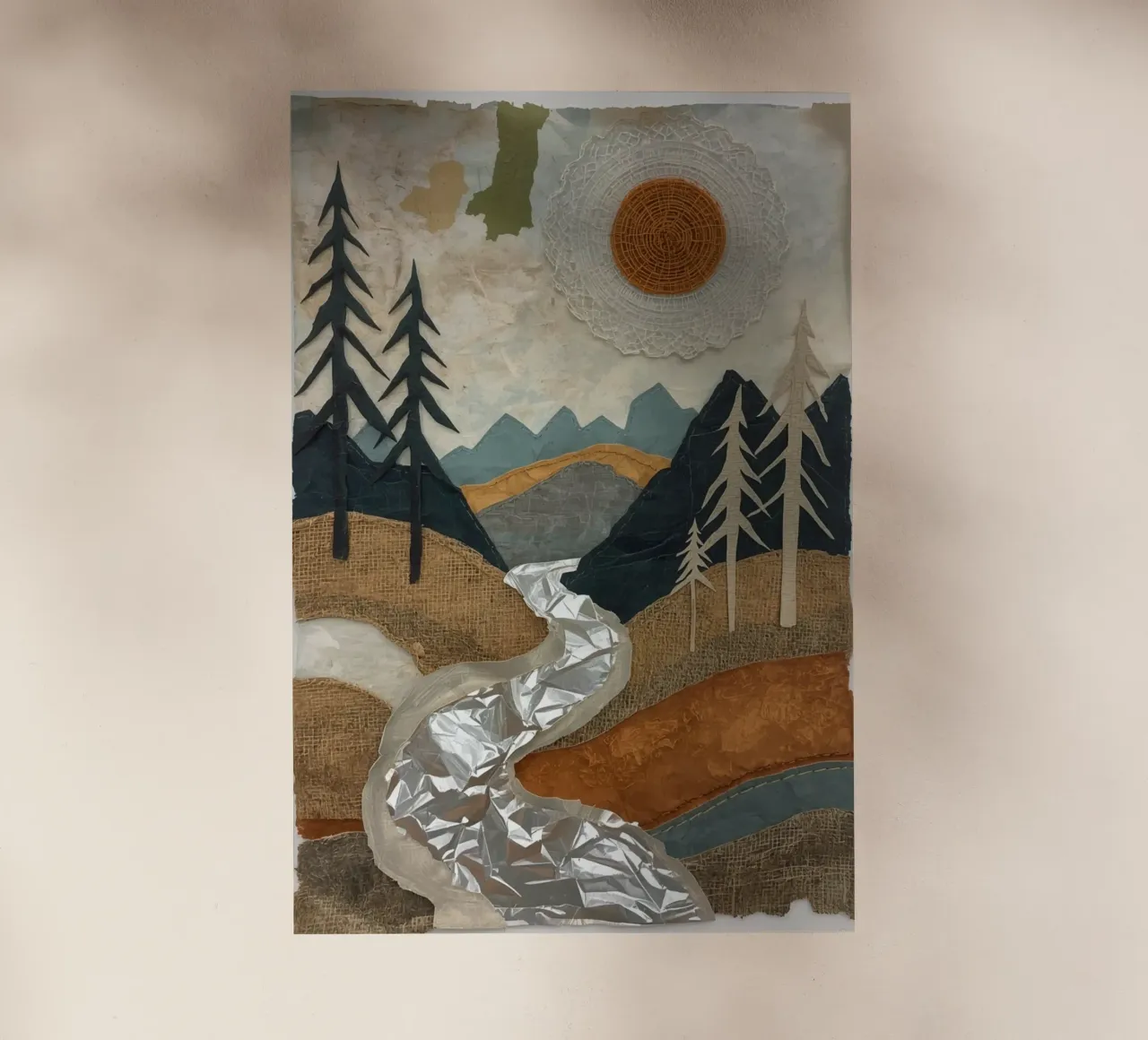 Collage Paesaggio con fiume e alberi pellicola backlit da DesignDoodle