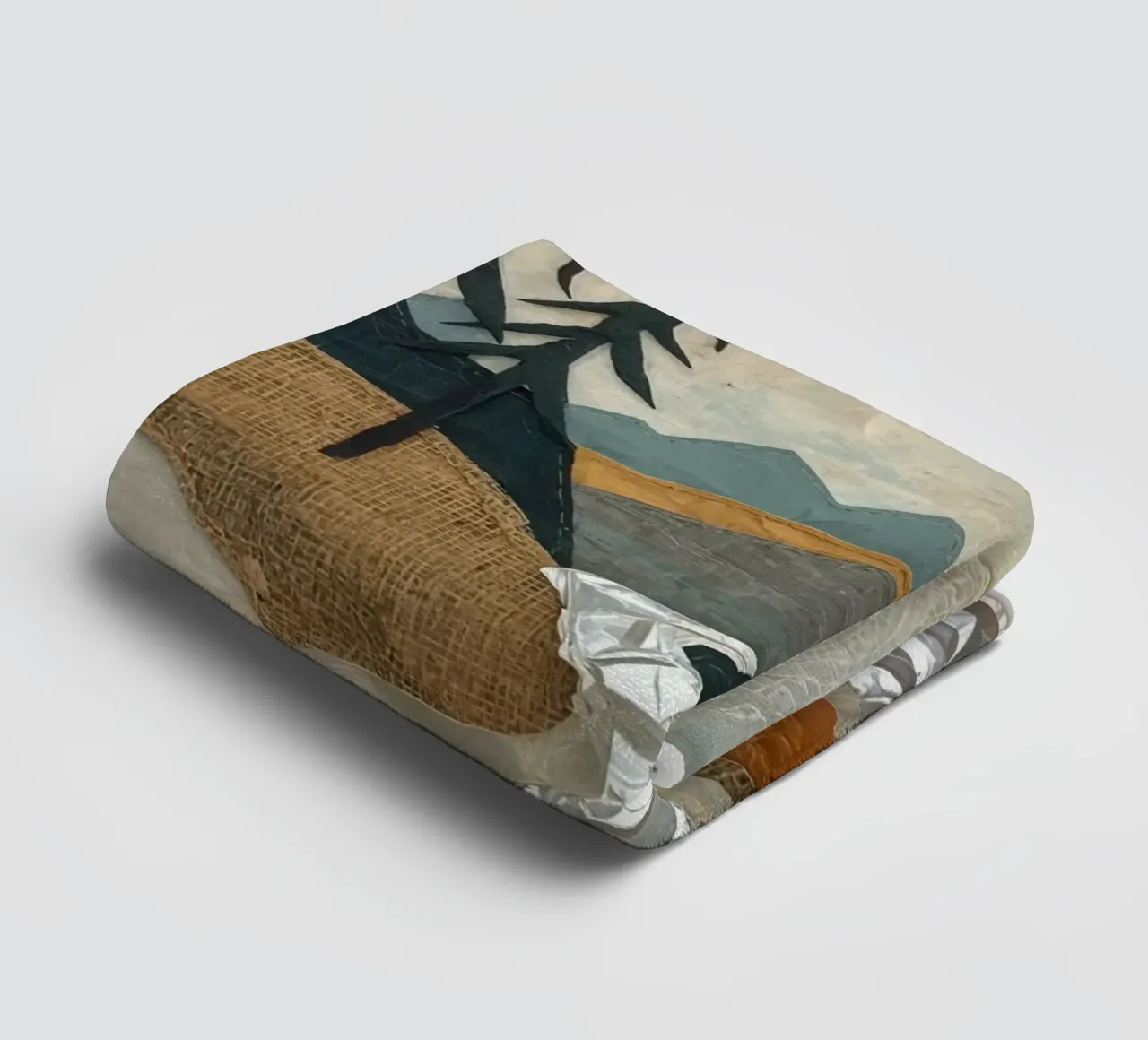 Collage Paesaggio con fiume e alberi asciugamano da bagno da DesignDoodle