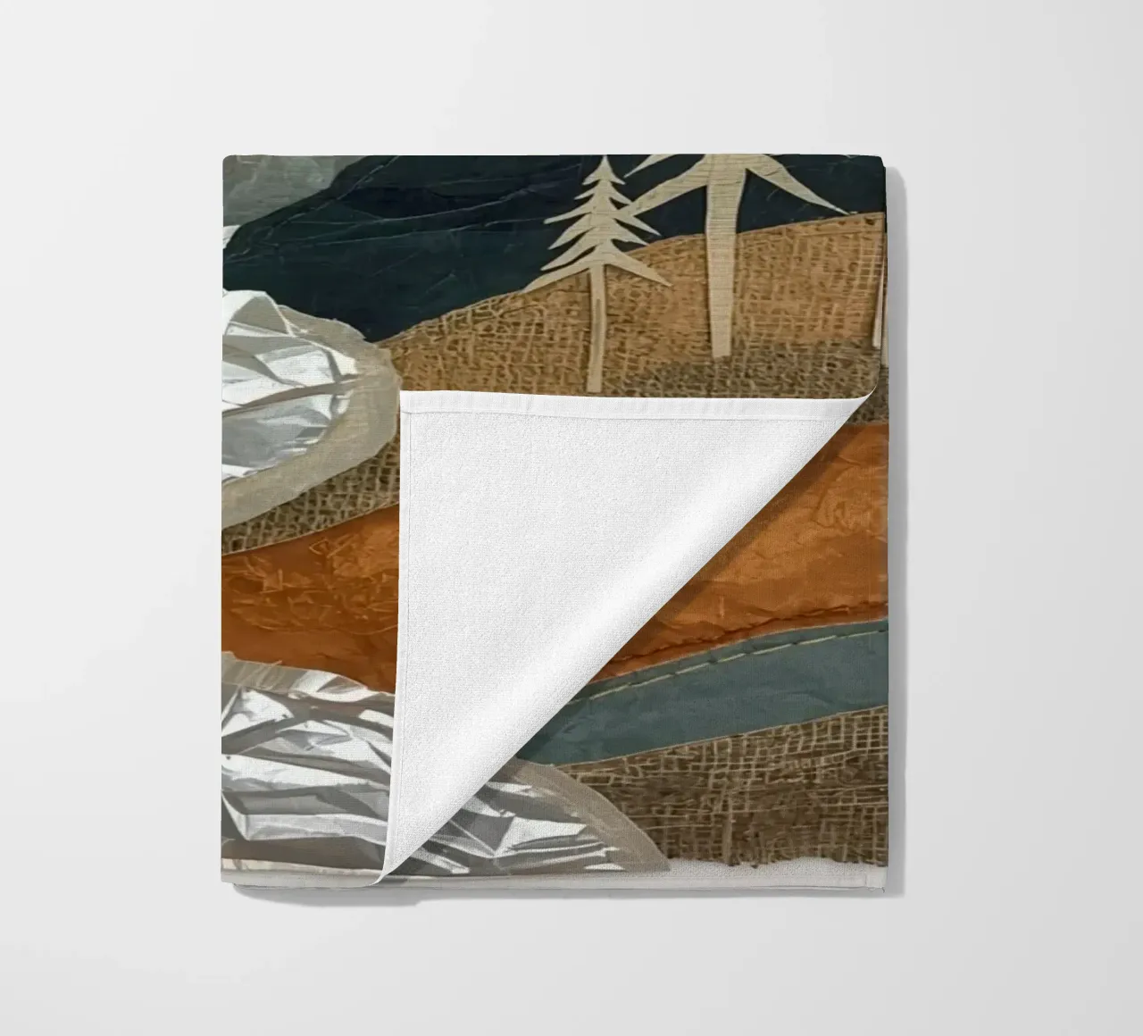 Collage Paesaggio con fiume e alberi telo mare da DesignDoodle
