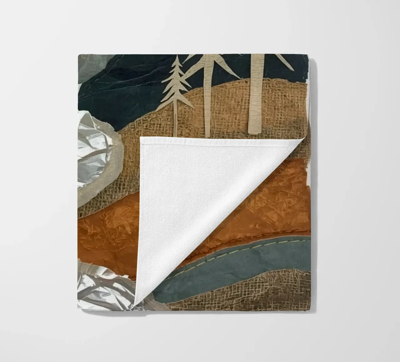 Collage Paesaggio con fiume e alberi telo mare da DesignDoodle
