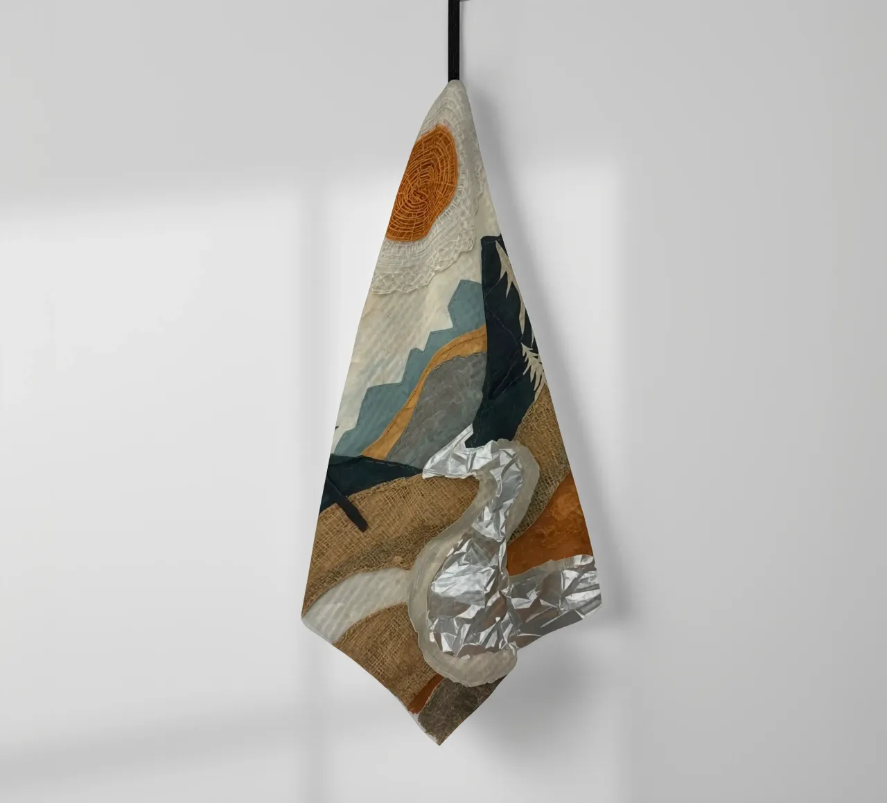 Collage Paesaggio con fiume e alberi canovaccio da cucina da DesignDoodle