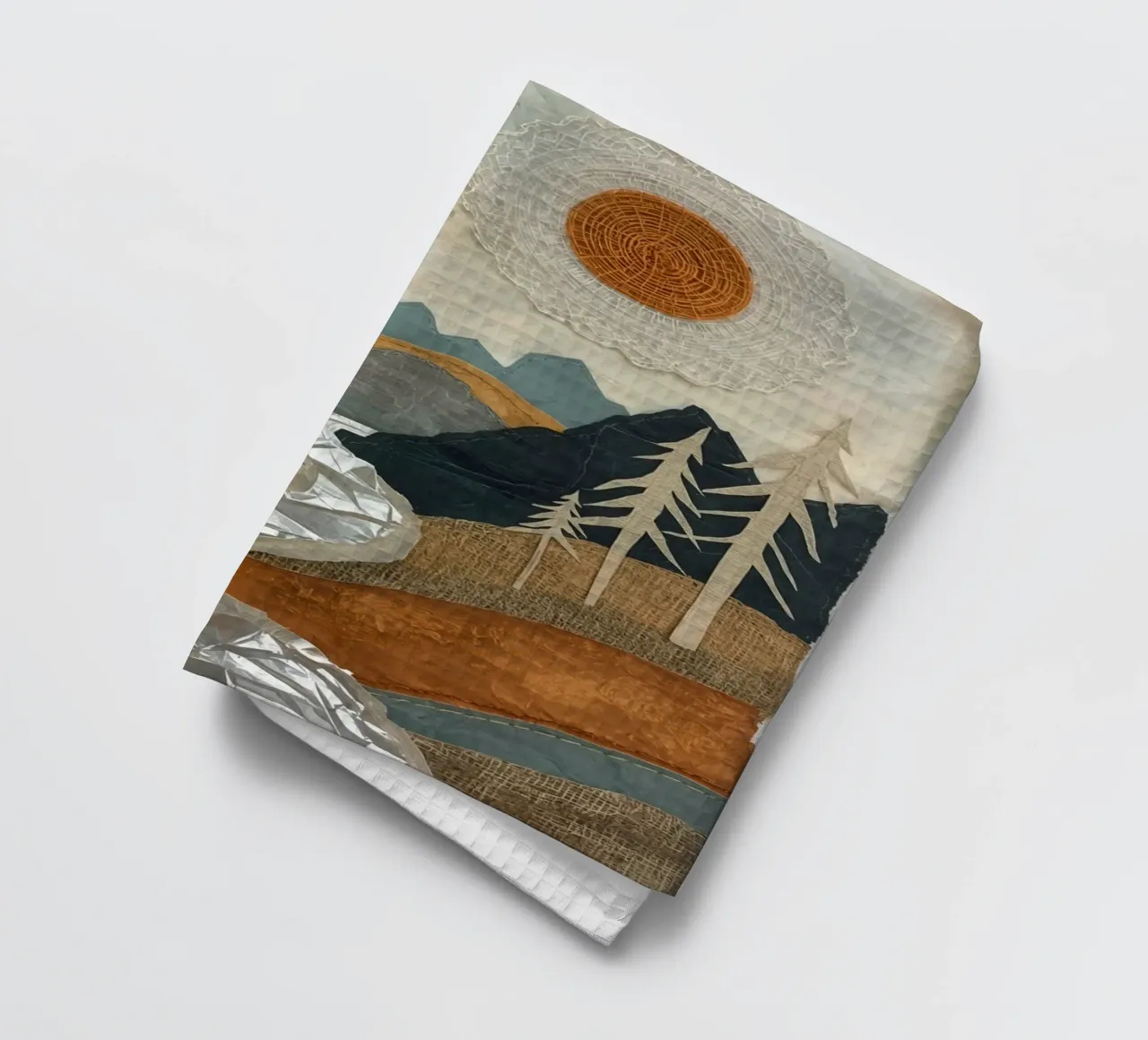 Collage Paesaggio con fiume e alberi canovaccio da cucina da DesignDoodle