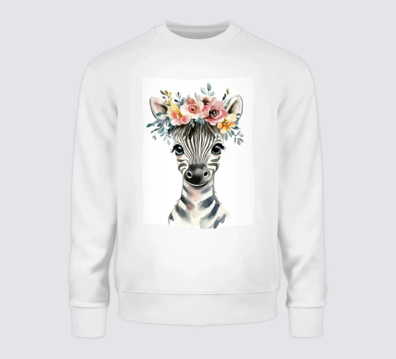 Simpatica zebra con corona floreale felpa da Damion Francis