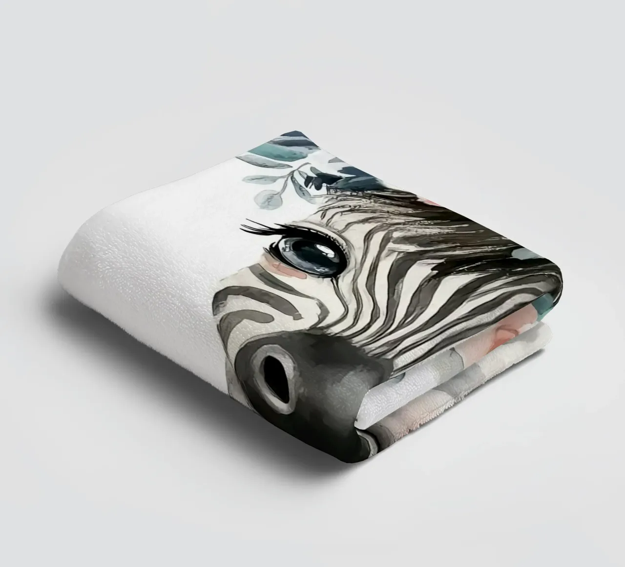 Simpatica zebra con corona floreale asciugamano da bagno da Damion Francis