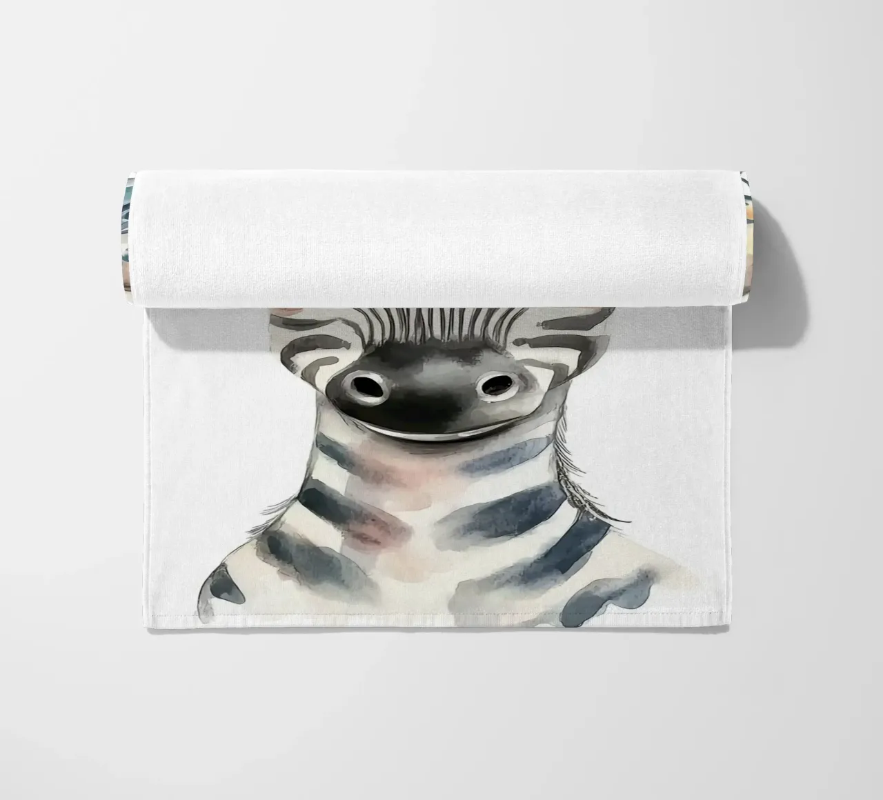 Simpatica zebra con corona floreale telo mare da Damion Francis