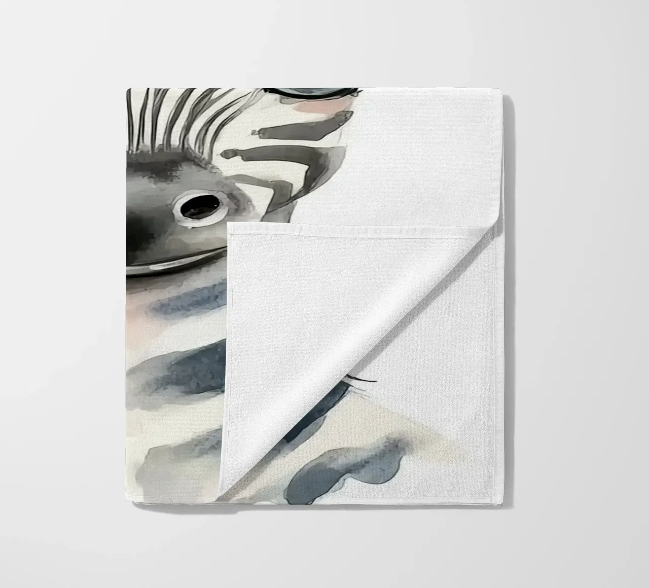 Simpatica zebra con corona floreale telo mare da Damion Francis