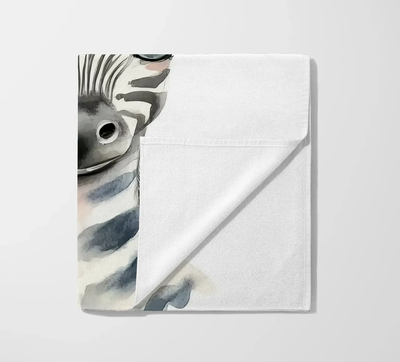 Simpatica zebra con corona floreale telo mare da Damion Francis