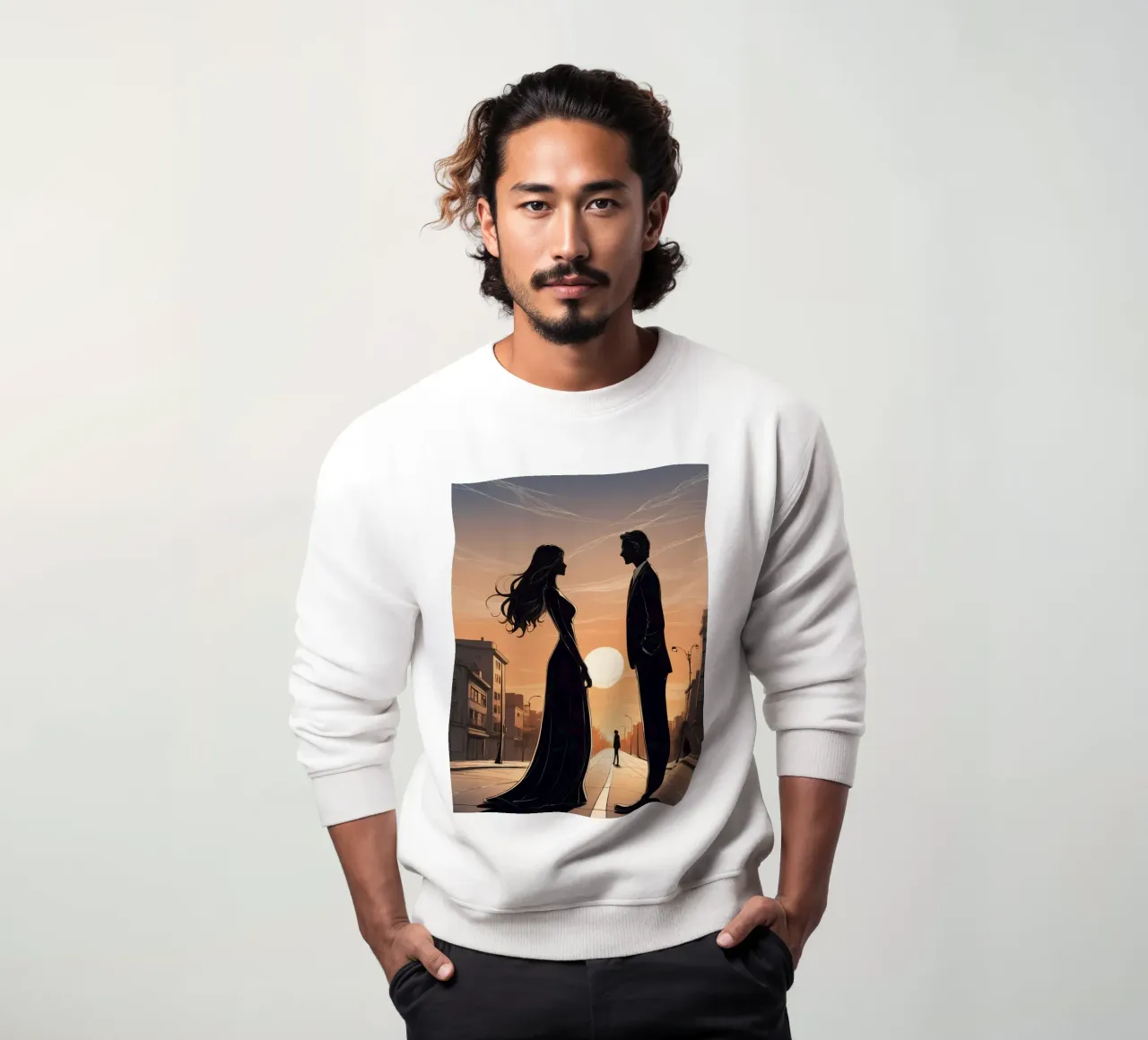 Coppia in strada al tramonto felpa da DesignDoodle