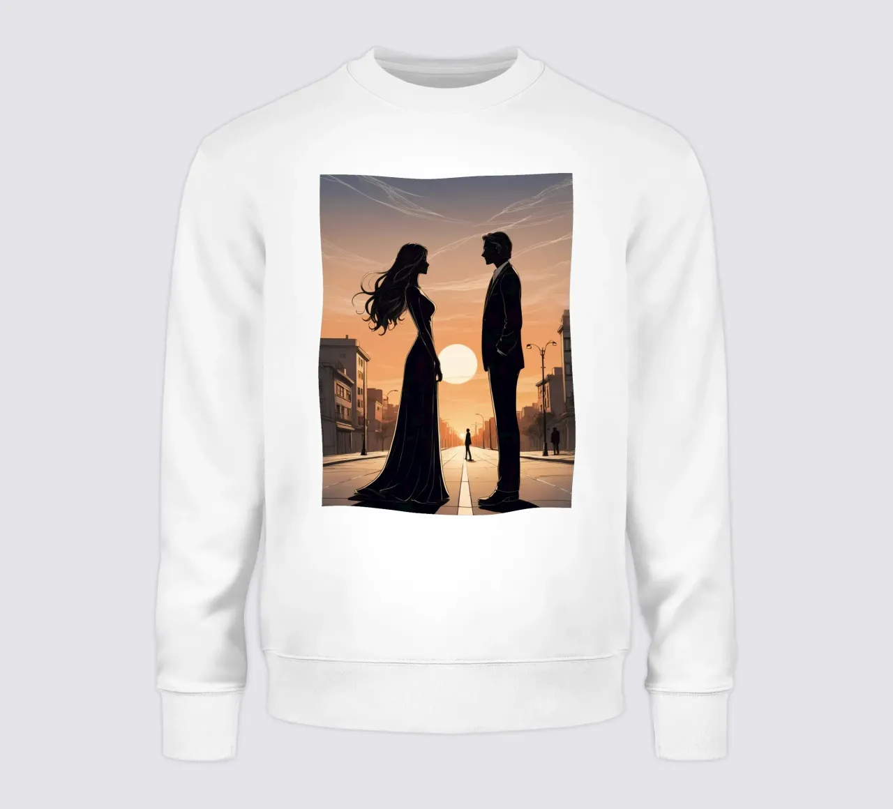 Coppia in strada al tramonto felpa da DesignDoodle