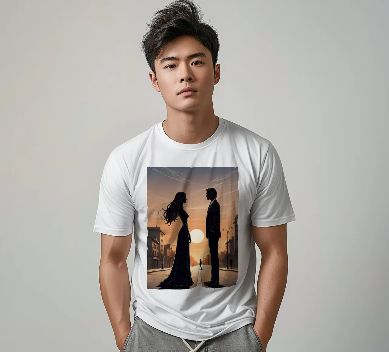 Coppia in strada al tramonto t-shirt da DesignDoodle