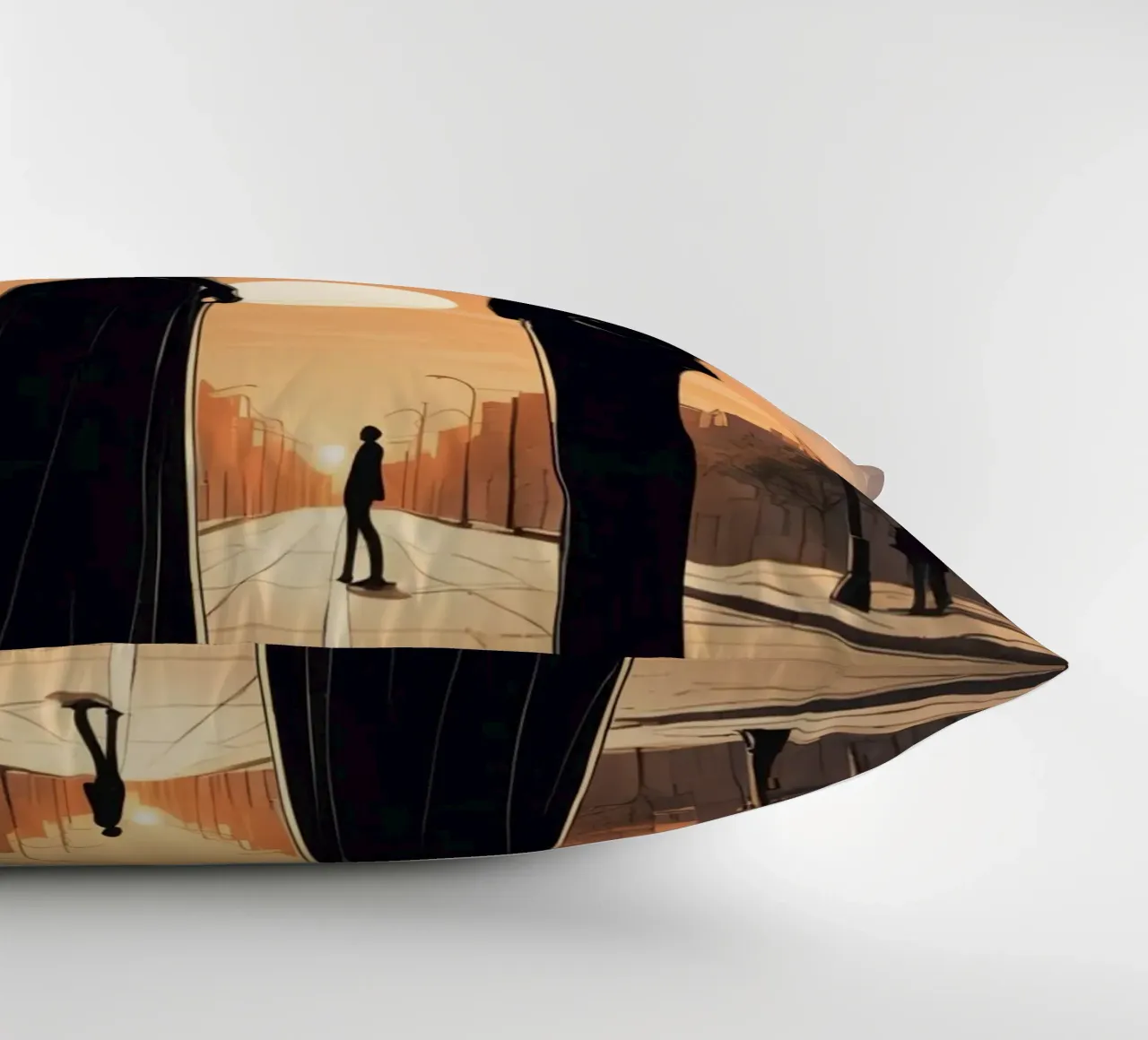 Coppia in strada al tramonto cuscino da DesignDoodle