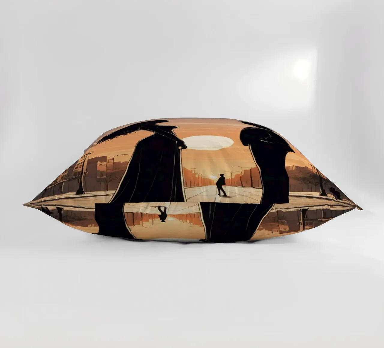 Coppia in strada al tramonto cuscino da DesignDoodle