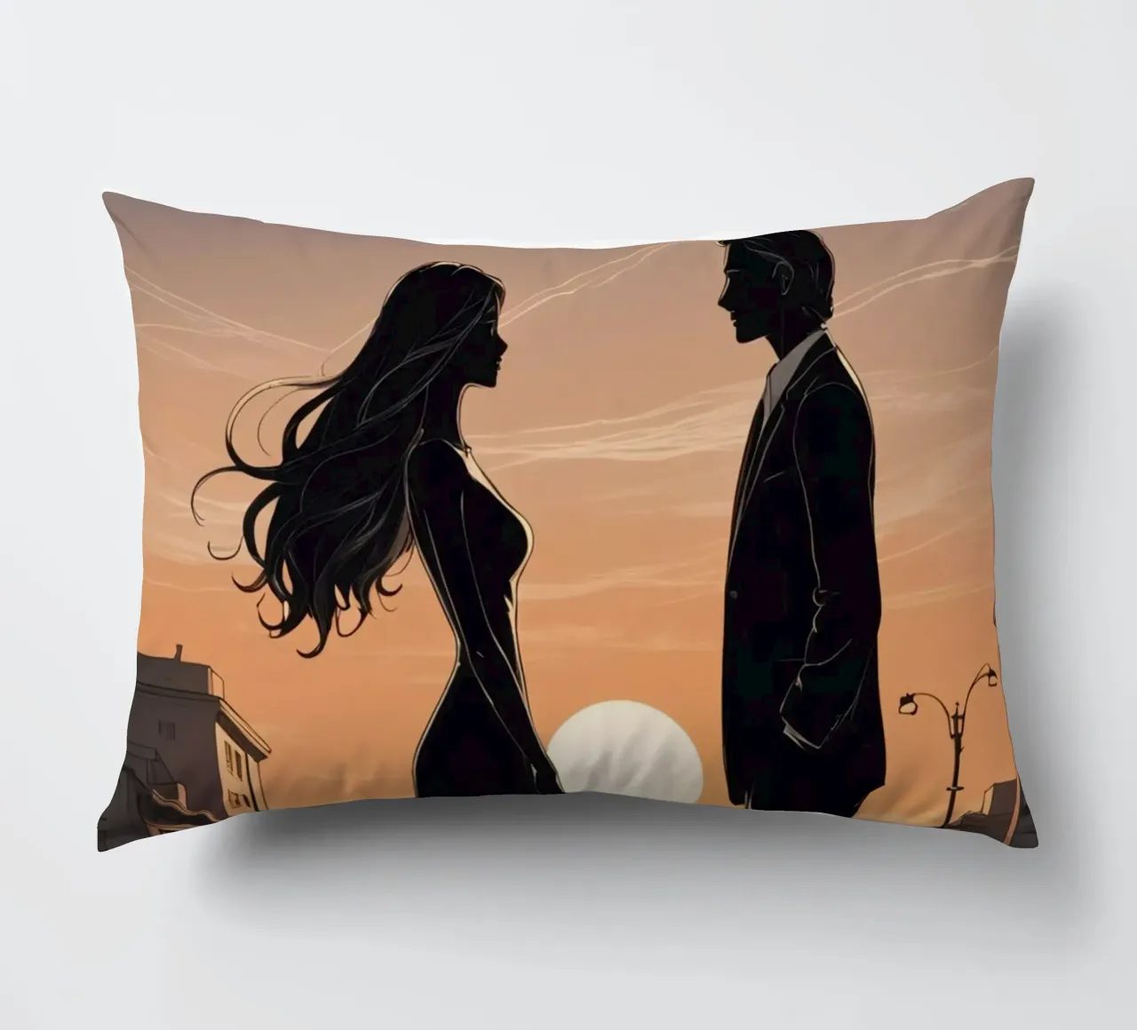 Coppia in strada al tramonto cuscino da DesignDoodle