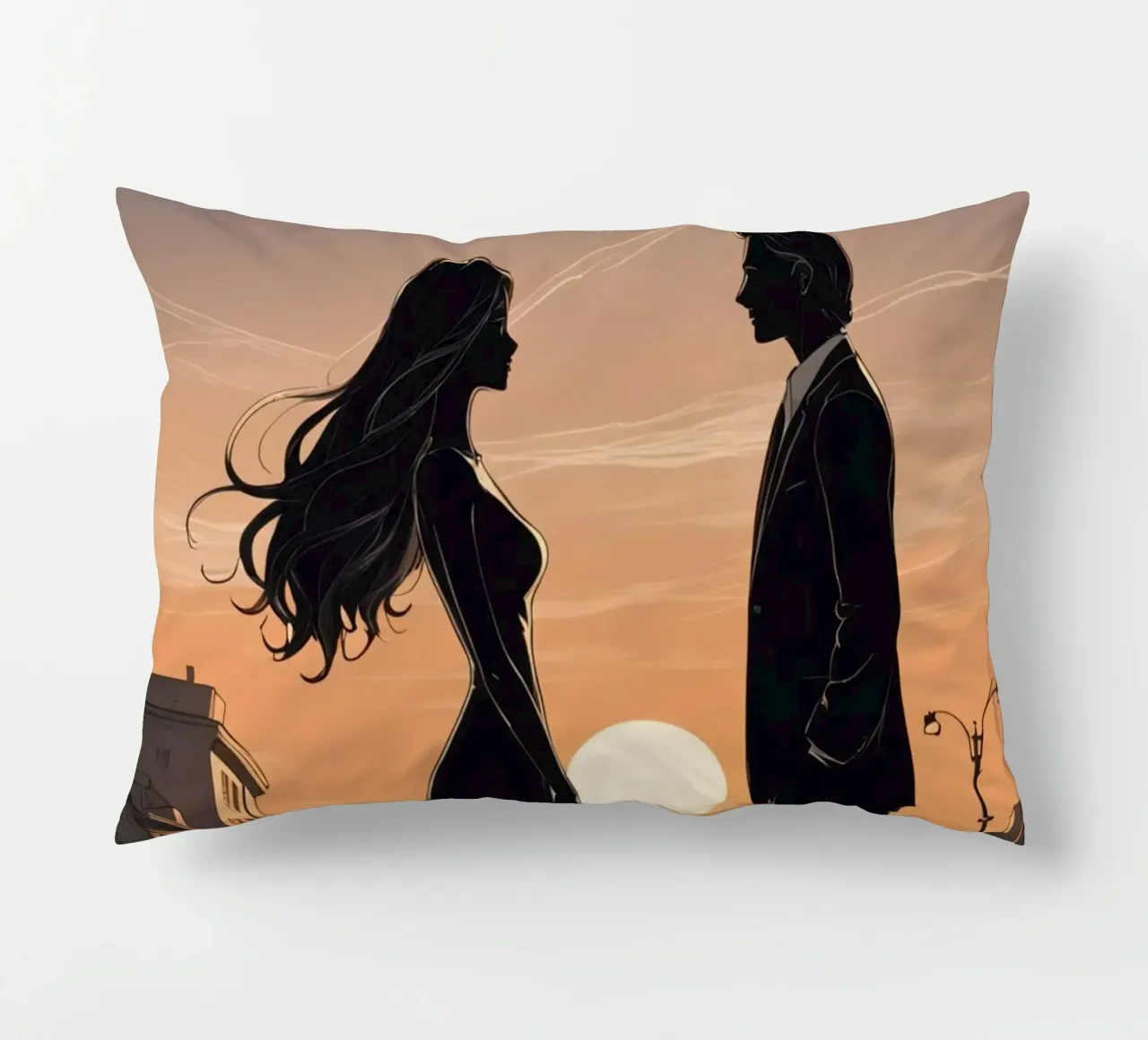 Coppia in strada al tramonto cuscino da DesignDoodle