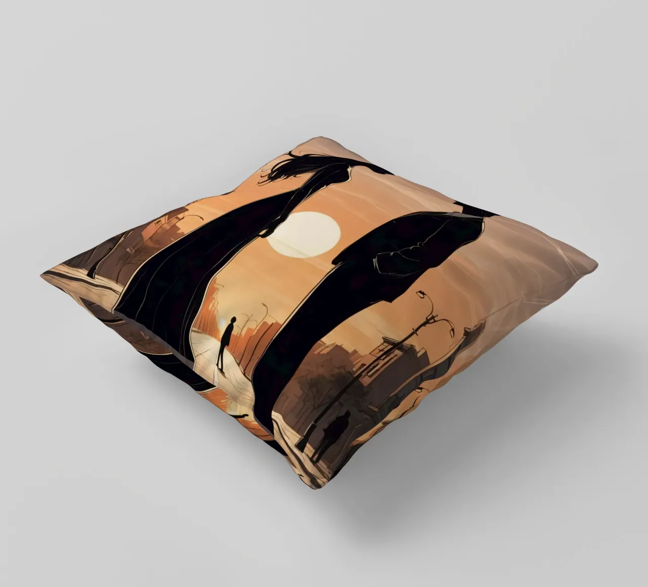 Coppia in strada al tramonto cuscino da DesignDoodle
