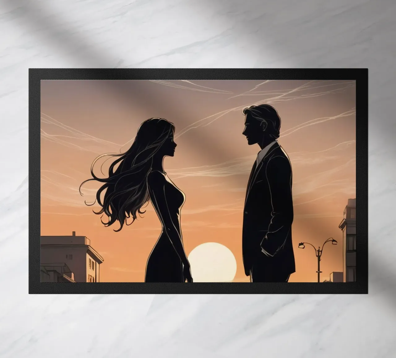 Coppia in strada al tramonto zerbino da DesignDoodle
