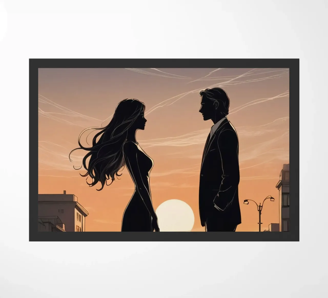 Coppia in strada al tramonto zerbino da DesignDoodle
