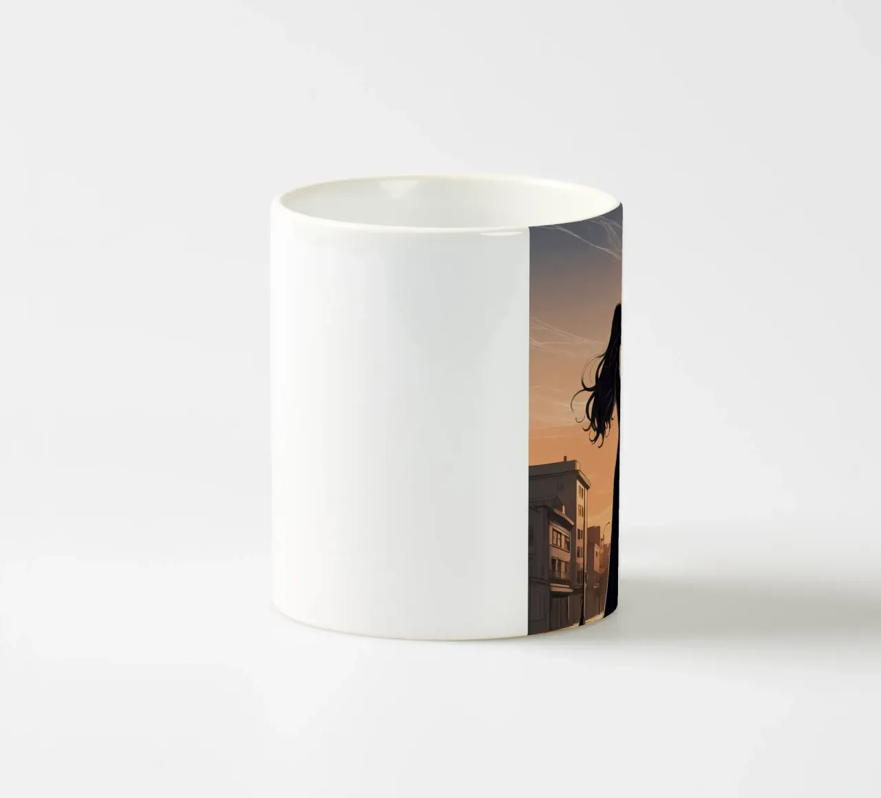 Coppia in strada al tramonto tazza in ceramica da DesignDoodle