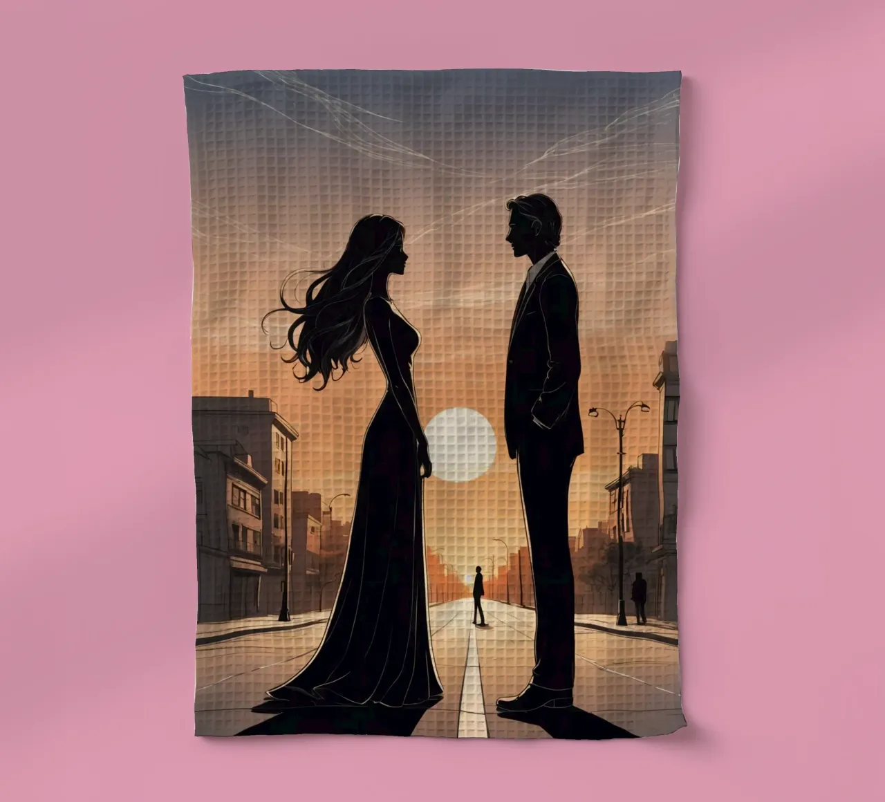 Coppia in strada al tramonto canovaccio da cucina da DesignDoodle