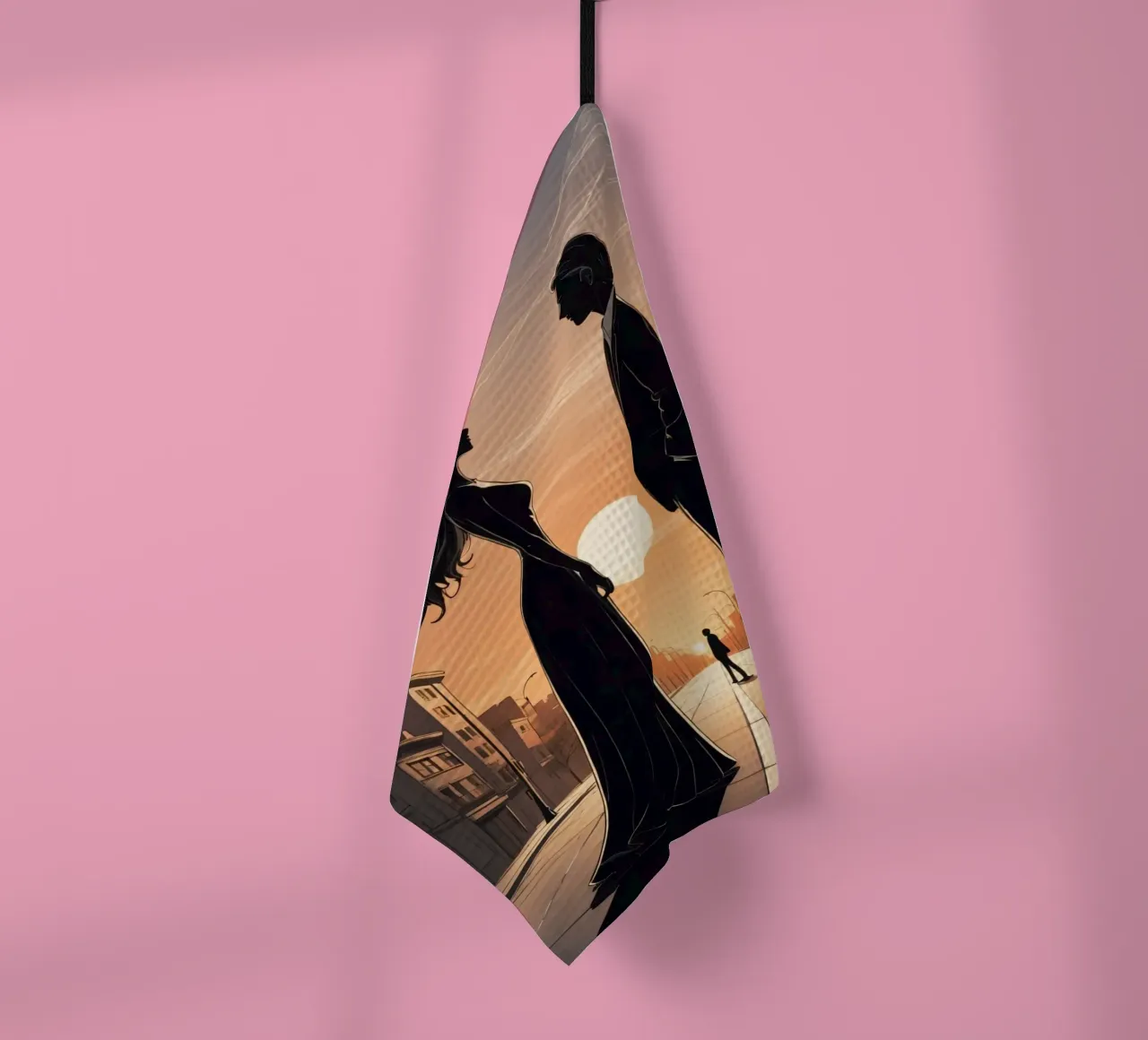 Coppia in strada al tramonto canovaccio da cucina da DesignDoodle