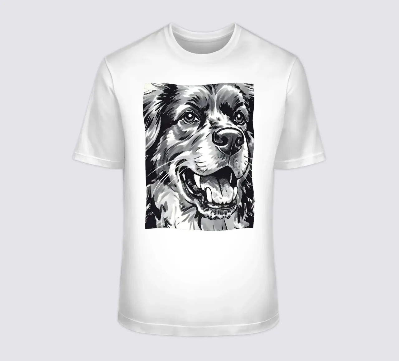 Ritratto di cane in bianco e nero t-shirt da Damion Francis