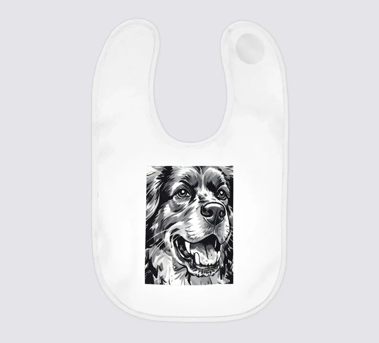 Ritratto di cane in bianco e nero bavaglino da Damion Francis