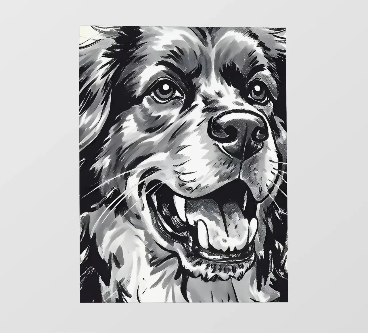 Ritratto di cane in bianco e nero telo in pvc da Damion Francis