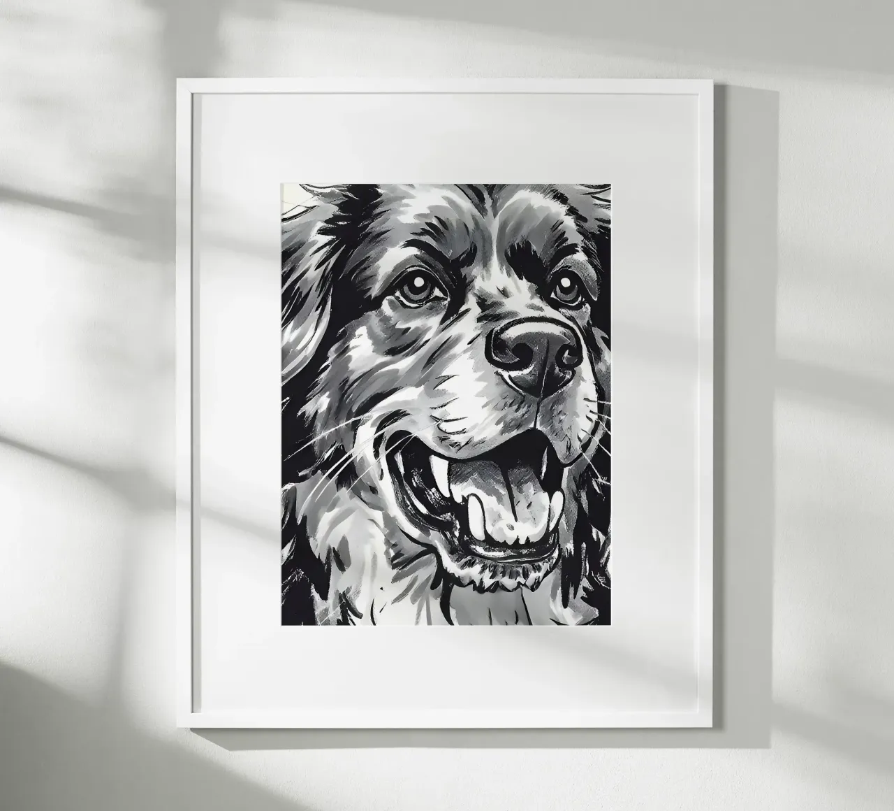 Ritratto di cane in bianco e nero carta hahnemühle da Damion Francis