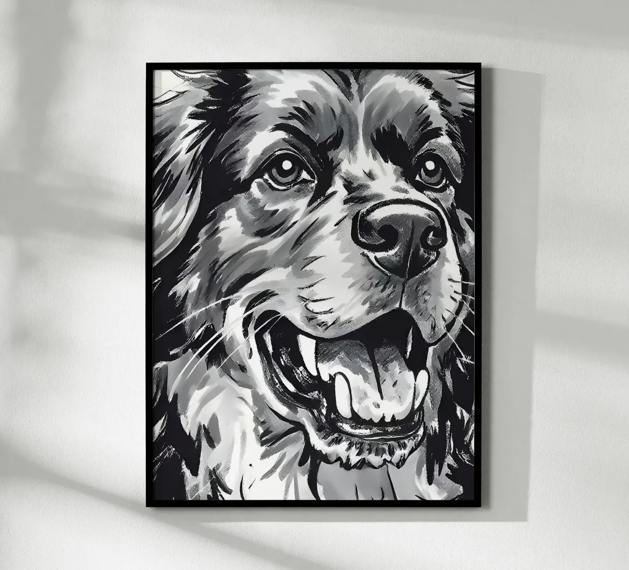 Ritratto di cane in bianco e nero carta hahnemühle da Damion Francis