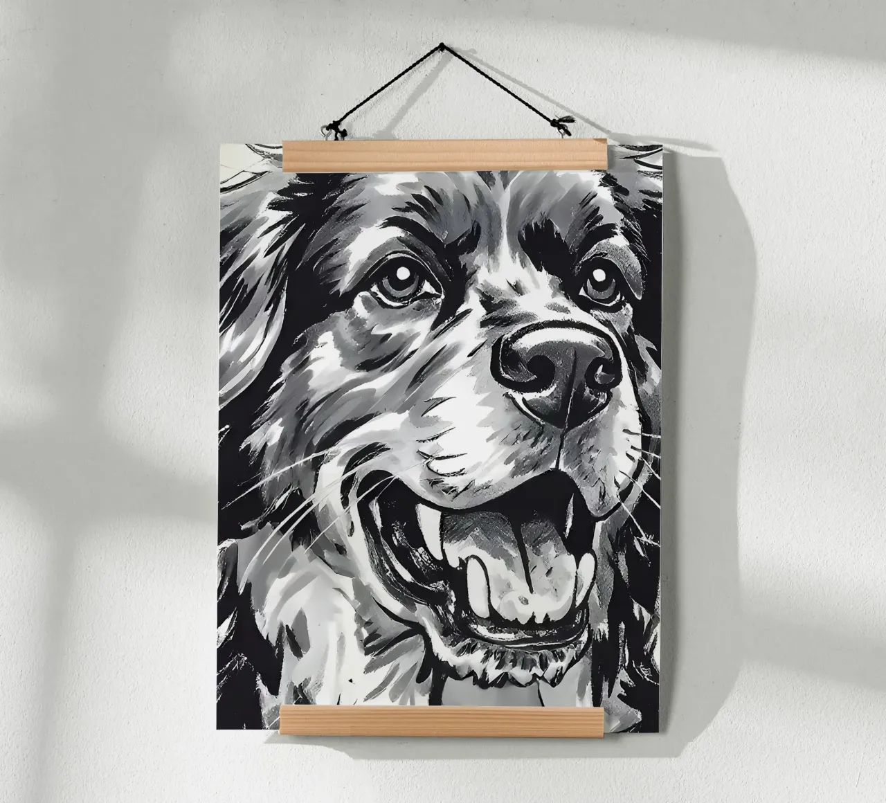 Ritratto di cane in bianco e nero carta hahnemühle da Damion Francis