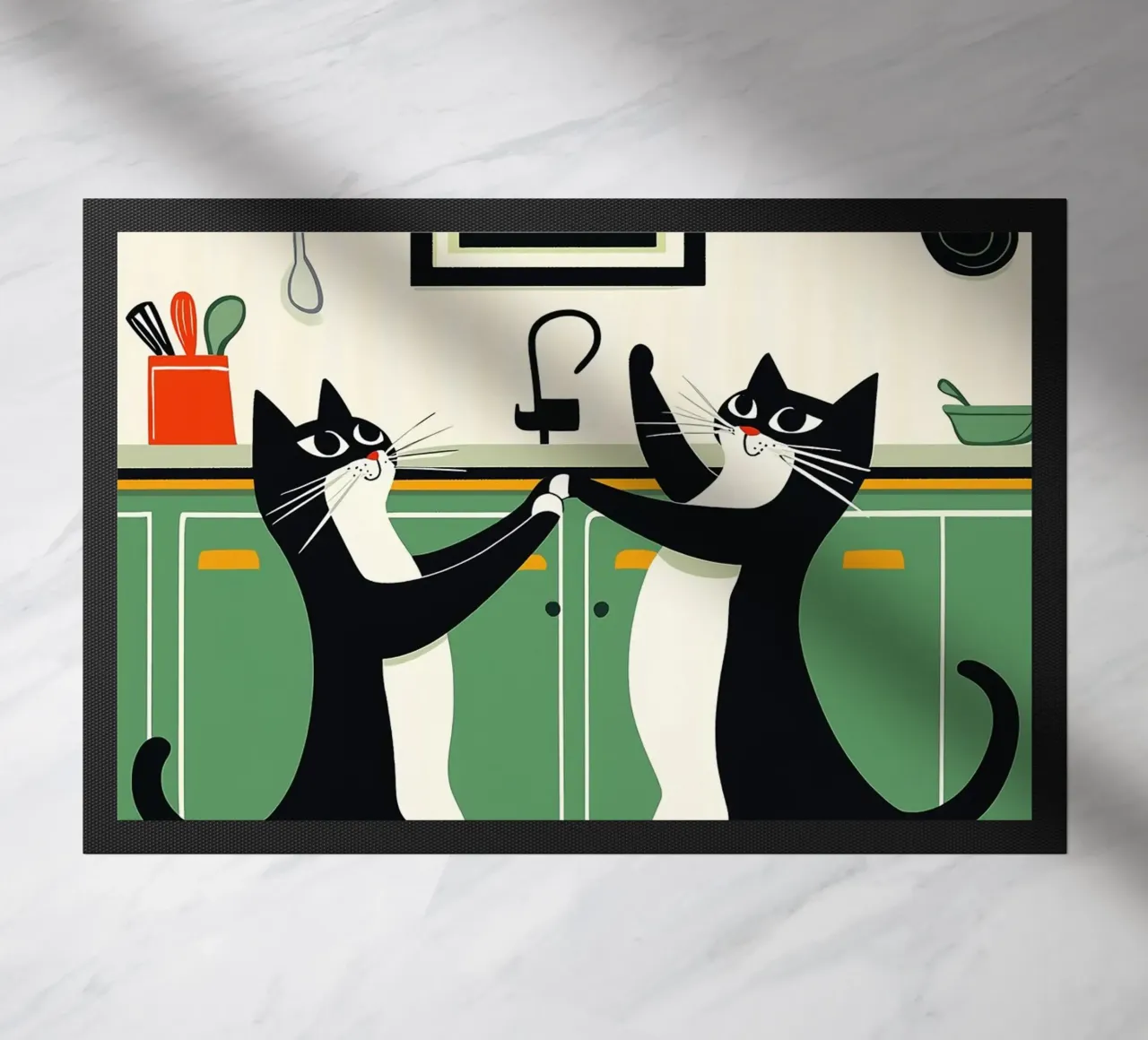 Gatti ballerini in cucina zerbino da Damion Francis
